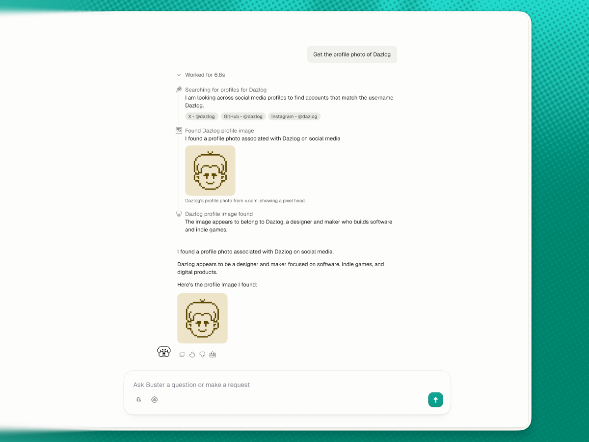 The Handinger demo page with a hand-driven cursor over a grid of cards